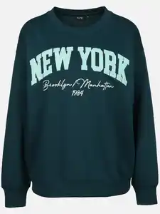 Damen Sweatshirt mit Stickerei Motiv Marine