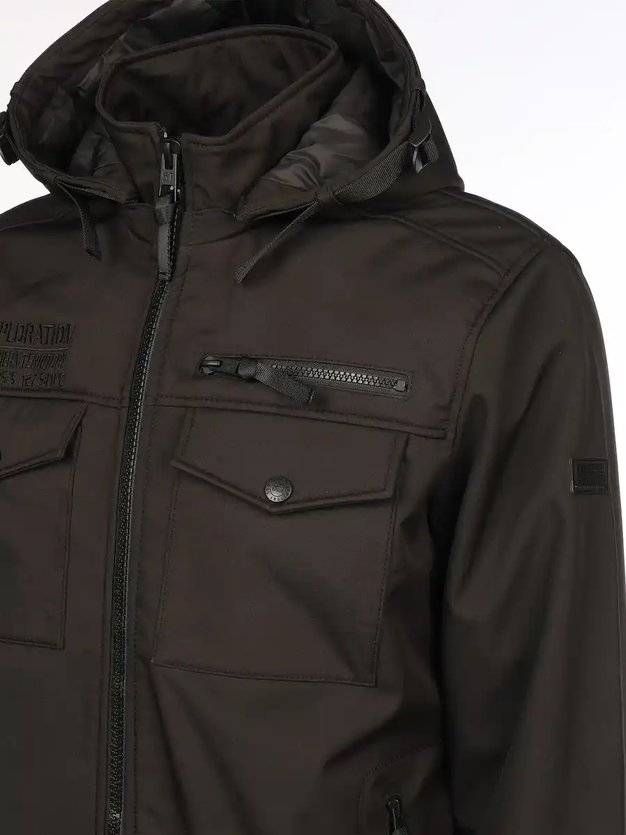 Bild 4 von Herren Softshelljacke mit Cargotaschen Schwarz