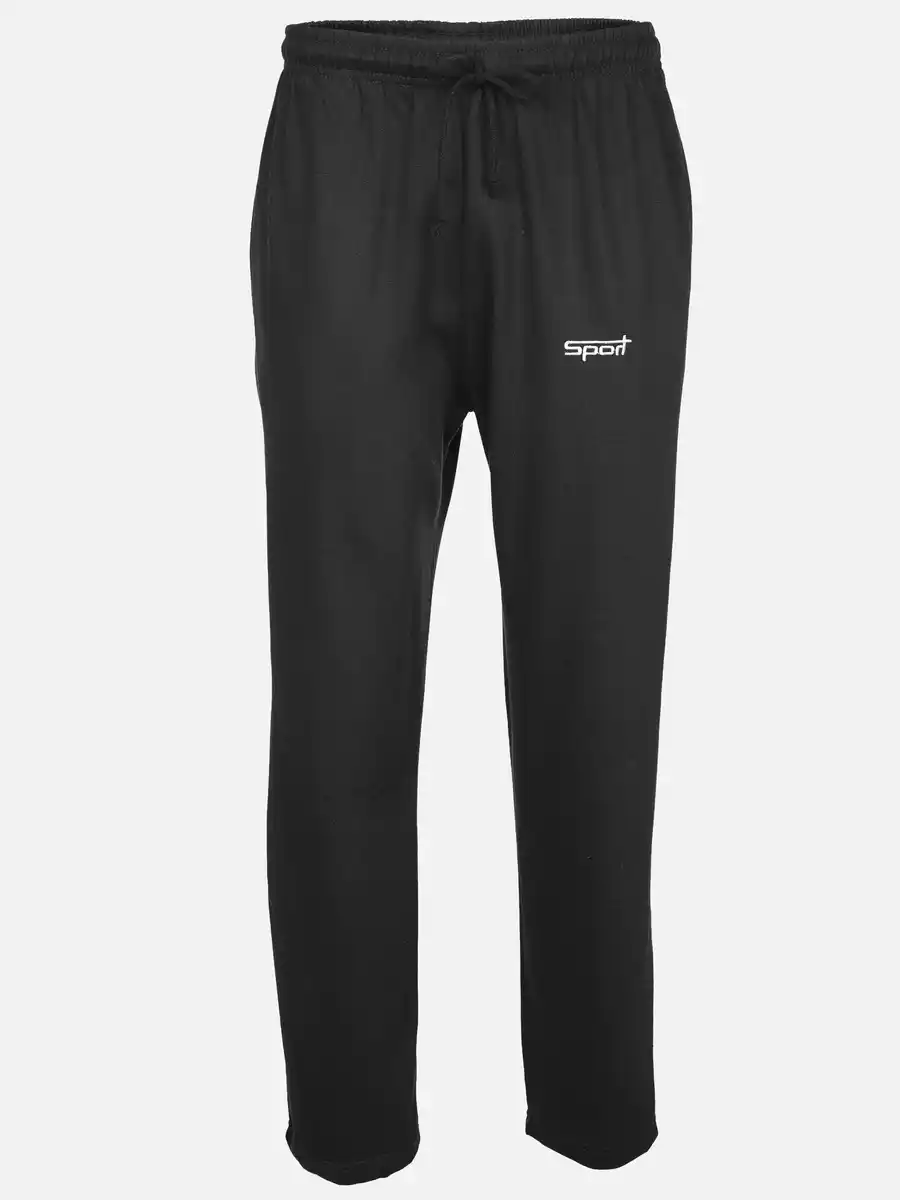 Bild 1 von Herren Jogginghose mit geradem Bein und Paspel Schwarz