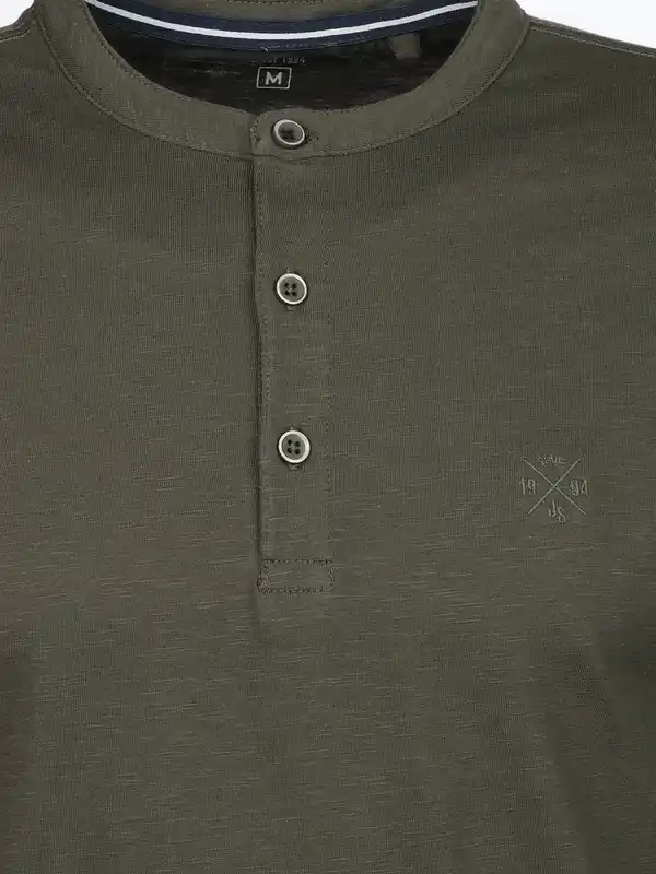 Bild 3 von Herren Henleyshirt mit Knopfleiste Oliv
