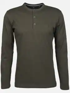 Herren Henleyshirt mit Knopfleiste Oliv