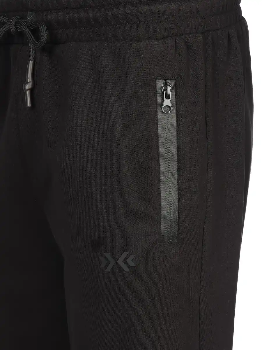Bild 4 von Herren Jogginghose mit schmalem Bein und Reißverschluss-Taschen Schwarz