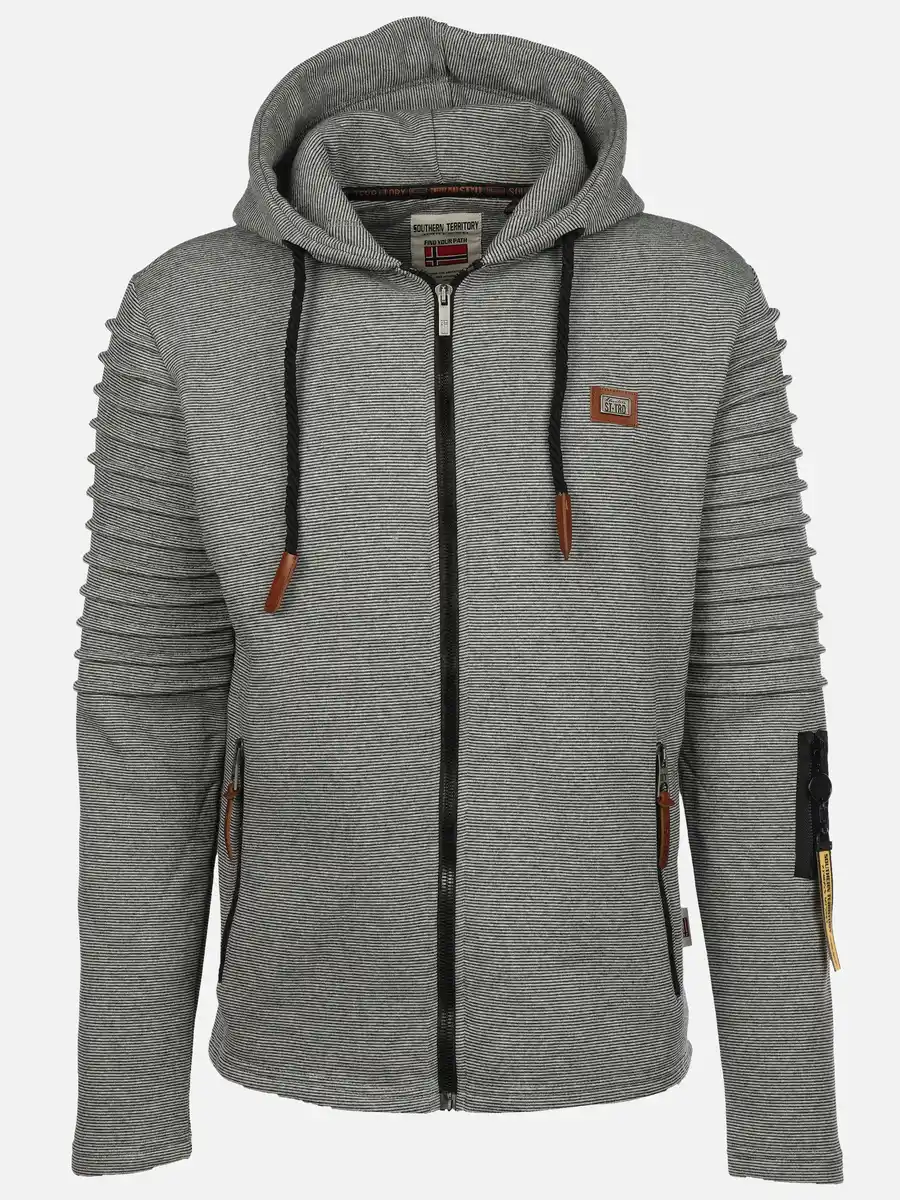 Bild 1 von Herren Bikersweatjacke mit Kapuze Grau