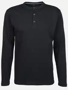 Herren Henleyshirt mit Knopfleiste Blau