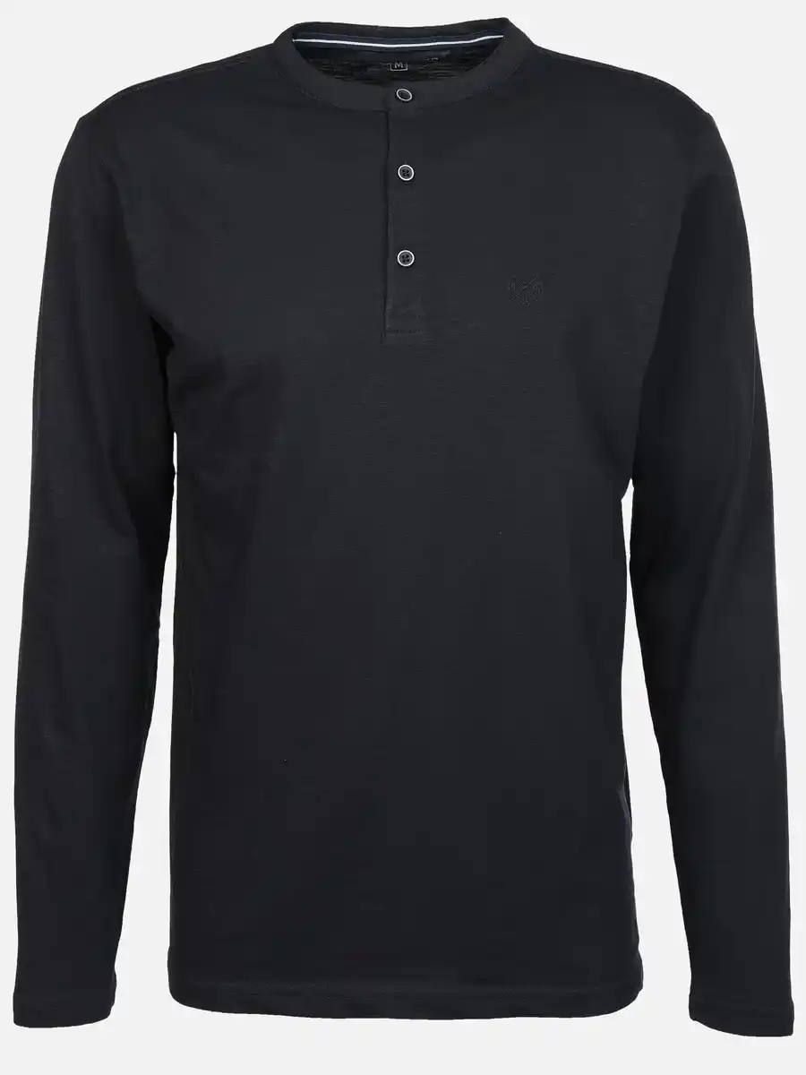 Bild 1 von Herren Henleyshirt mit Knopfleiste Blau