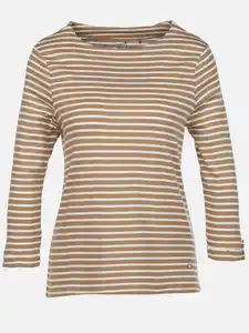 Damen Streifen Shirt Braun
