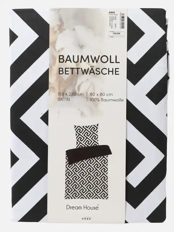Bild 2 von Satin Bettwäsche, 155x200cm Schwarz