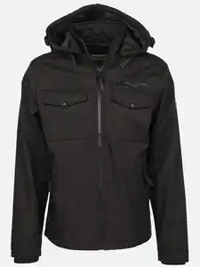 Herren Softshelljacke mit Cargotaschen Schwarz