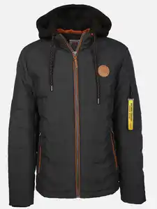 Herren Steppjacke mit vielen Details Schwarz