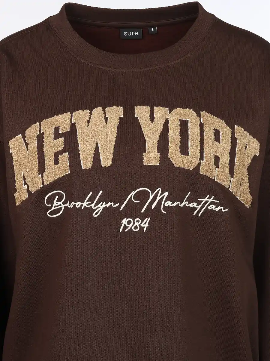 Bild 3 von Damen Sweatshirt mit Stickerei Motiv Braun