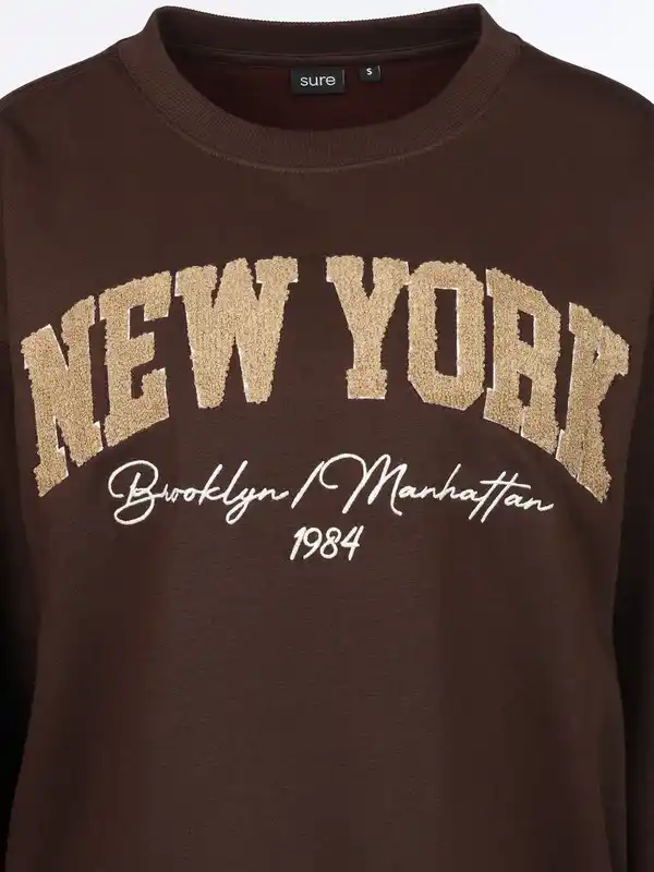 Bild 3 von Damen Sweatshirt mit Stickerei Motiv Braun