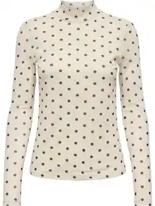 Only ONLERICA L/S HIGH NECK Langarmshirt Beige