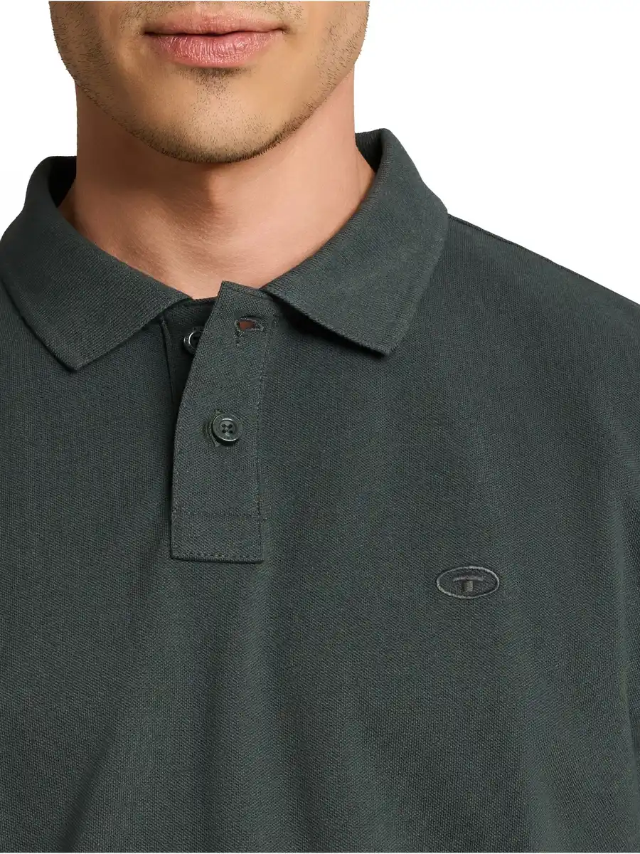 Bild 1 von Herren Basic Langarm-Poloshirt Grün