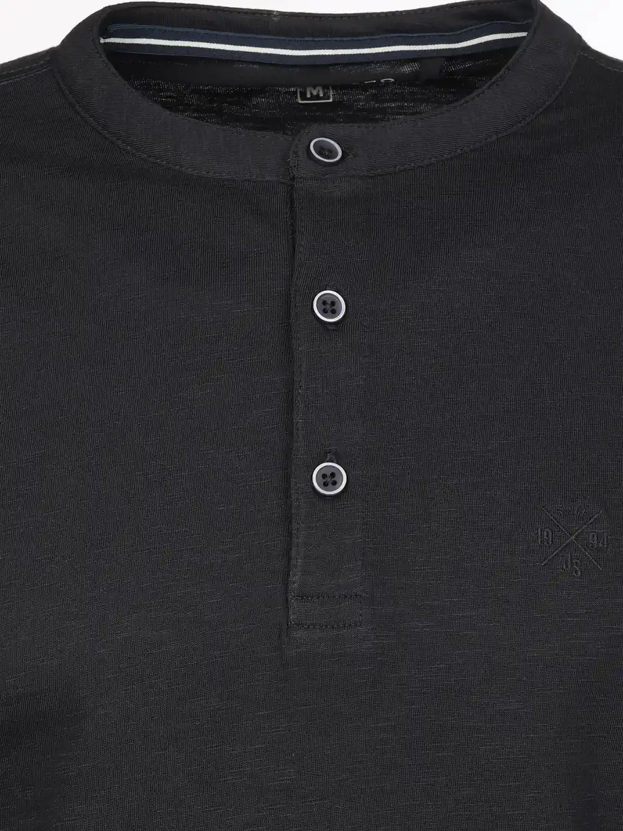 Bild 3 von Herren Henleyshirt mit Knopfleiste Blau