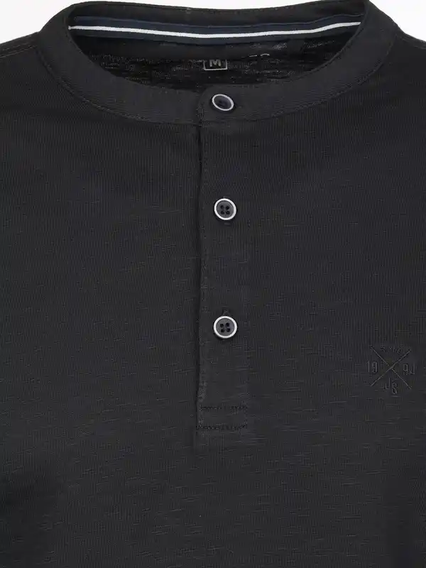 Bild 3 von Herren Henleyshirt mit Knopfleiste Blau