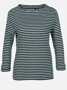 Damen Streifen Shirt Grün