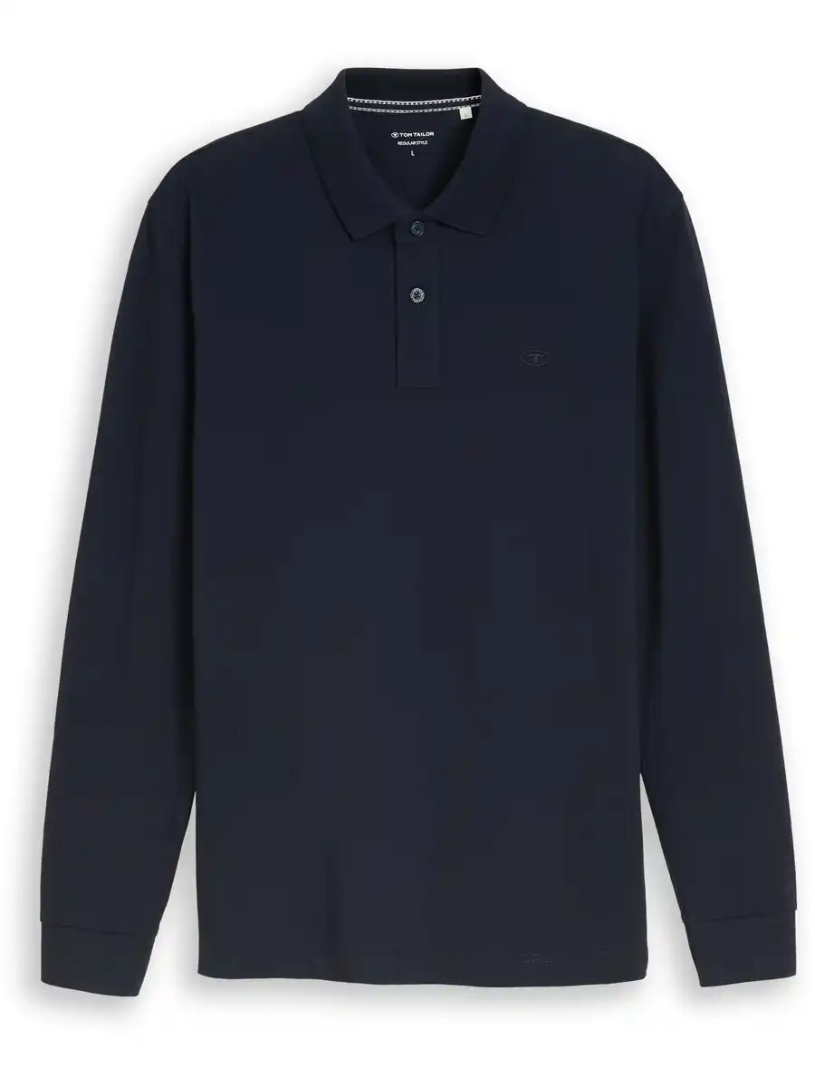 Bild 1 von Herren Basic Langarm-Poloshirt Blau