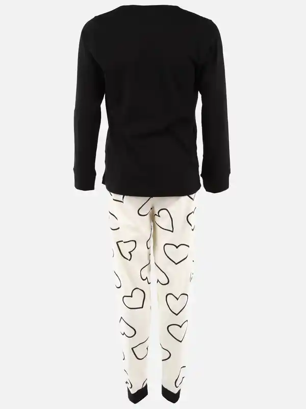Bild 2 von Mädchen Pyjama mit Herzen Schwarz