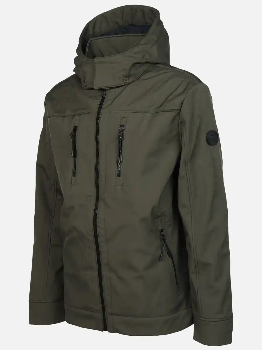 Bild 3 von Herren Softshelljacke mit Kapuze Oliv