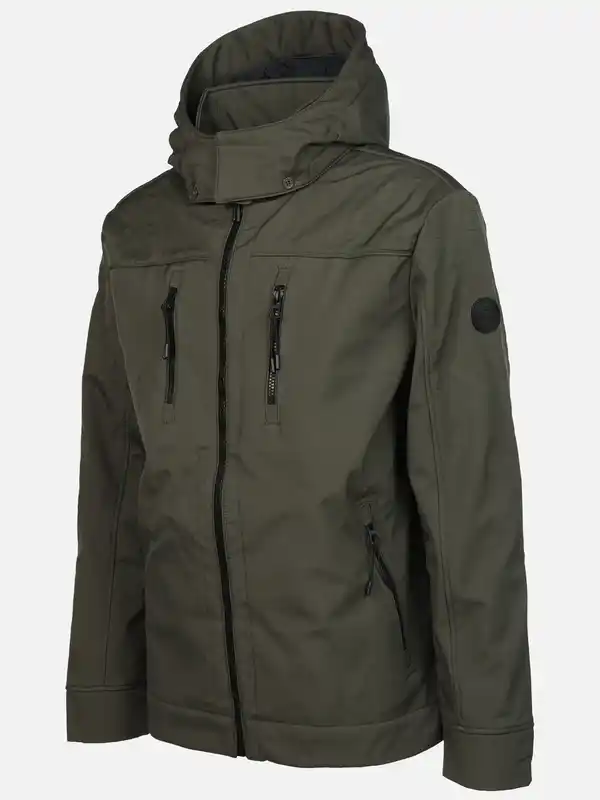 Bild 3 von Herren Softshelljacke mit Kapuze Oliv