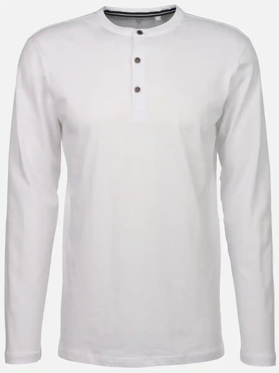 Bild 1 von Herren Henleyshirt mit Knopfleiste Weiß
