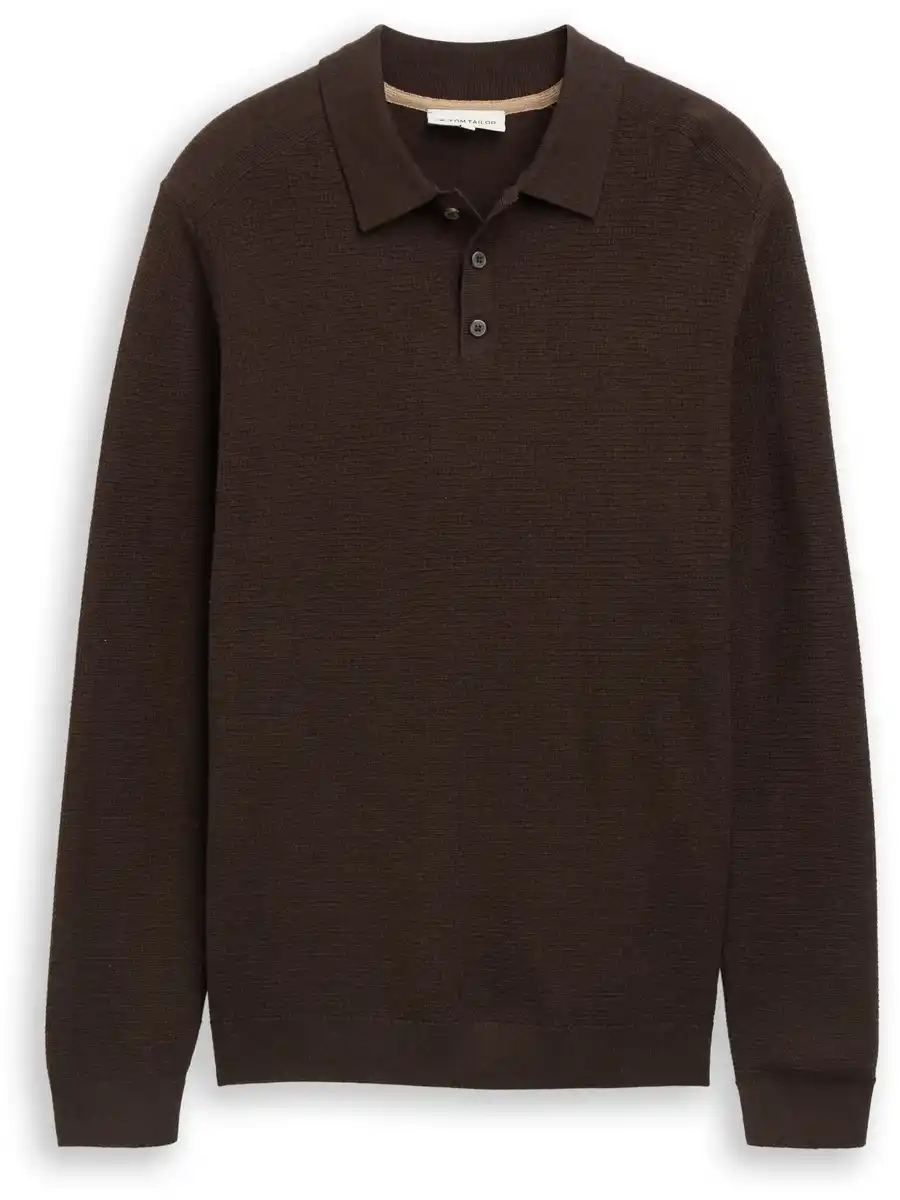 Bild 1 von Herren Struktur Pullover mit Polokragen Braun