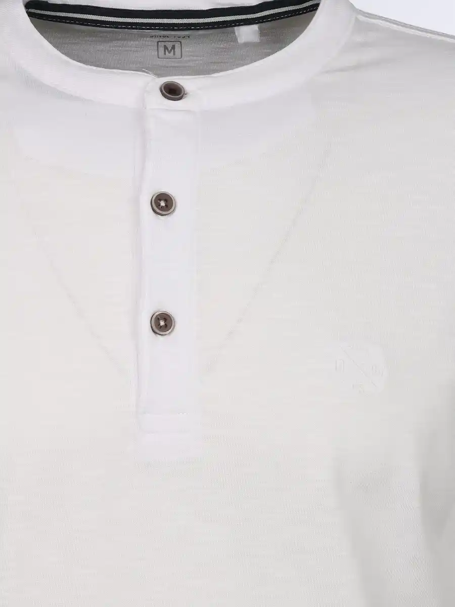 Bild 3 von Herren Henleyshirt mit Knopfleiste Weiß