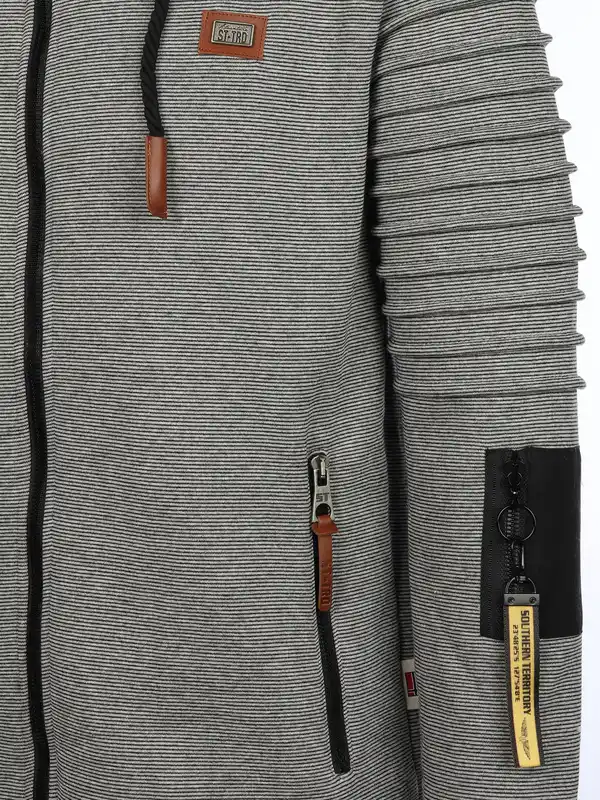 Bild 3 von Herren Bikersweatjacke mit Kapuze Grau