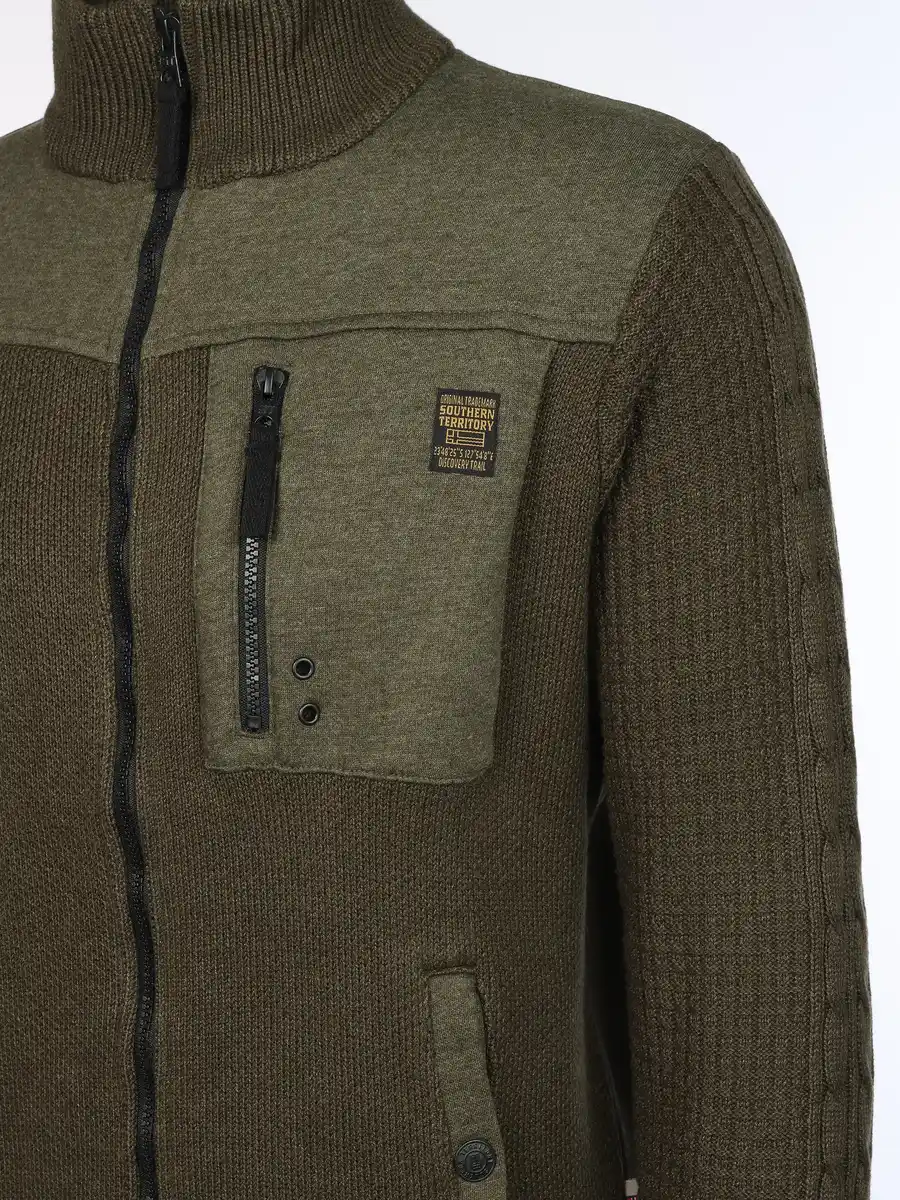 Bild 4 von Herren Sweatjacke mit Reißverschluss Oliv