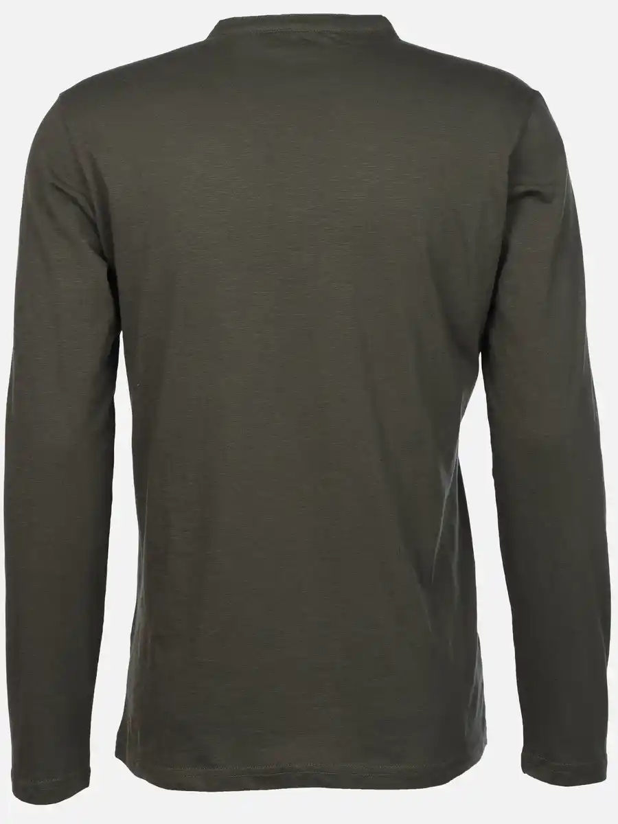 Bild 2 von Herren Henleyshirt mit Knopfleiste Oliv