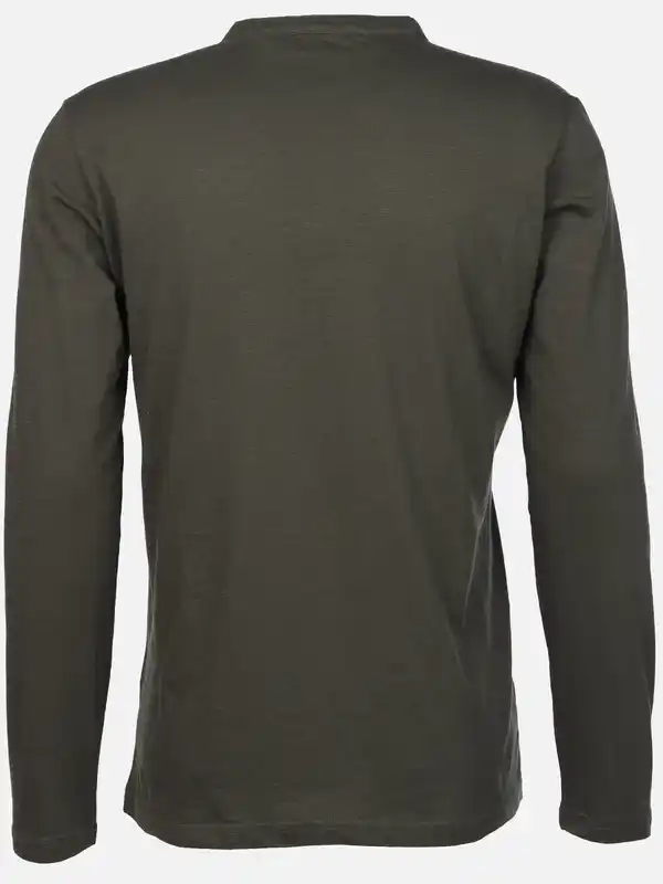 Bild 2 von Herren Henleyshirt mit Knopfleiste Oliv