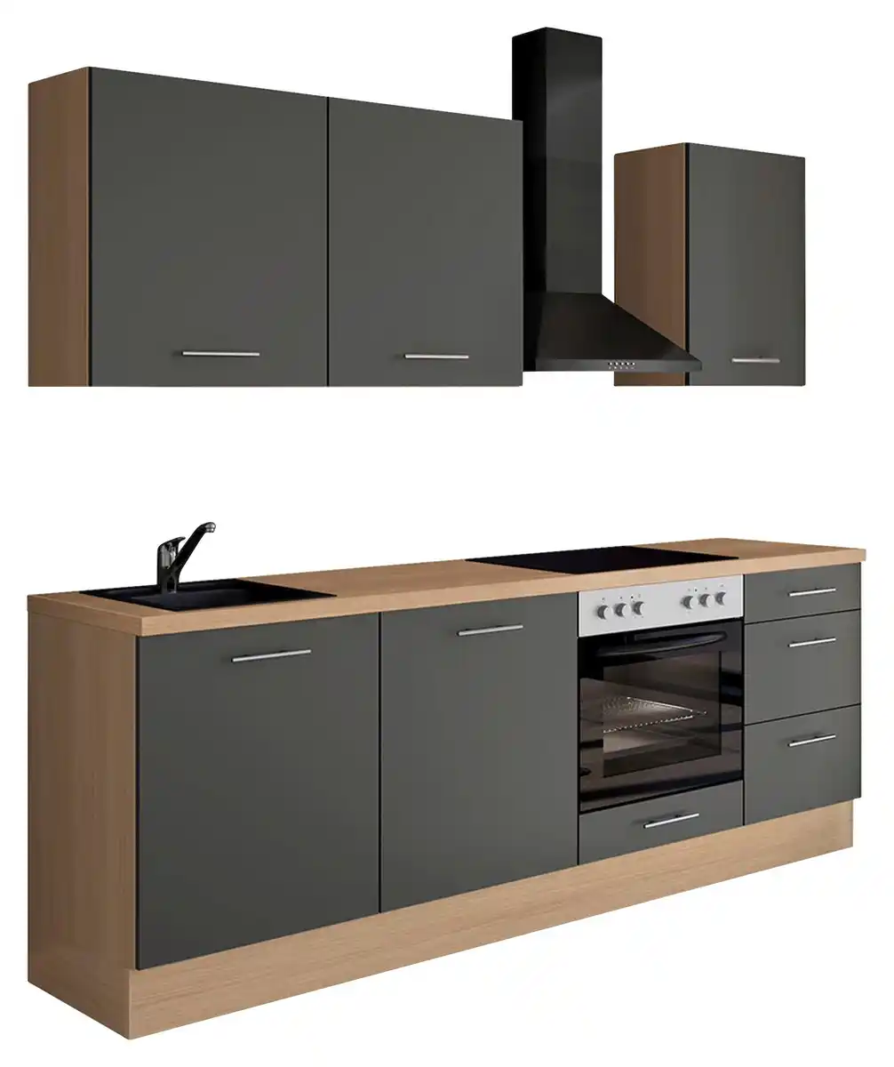 Bild 1 von Küchenblock IBZ ohne Geräte ca. 230 cm Dunkelgrau, Graphitfarben