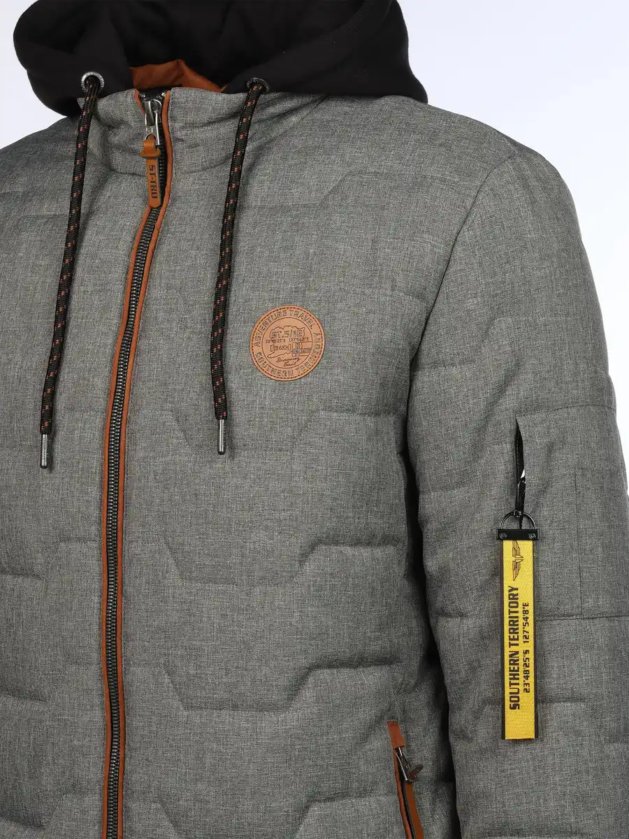 Bild 4 von Herren Steppjacke mit vielen Details Silber