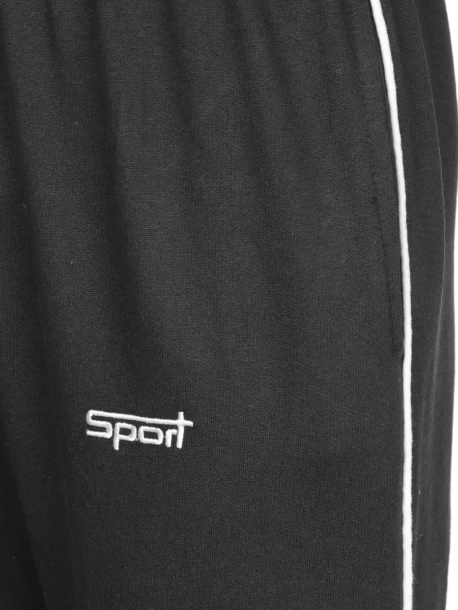 Bild 4 von Herren Jogginghose mit geradem Bein und Paspel Schwarz