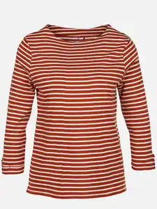 Damen Streifen Shirt Braun