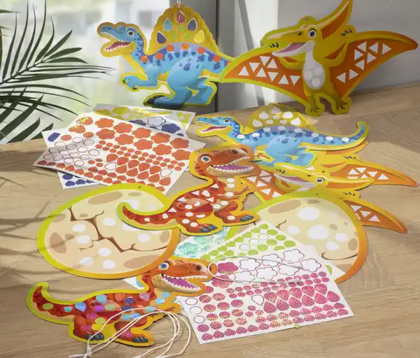 Bild 2 von IDEENWELT Glitzer-Mosaik-Figuren-Set Dino