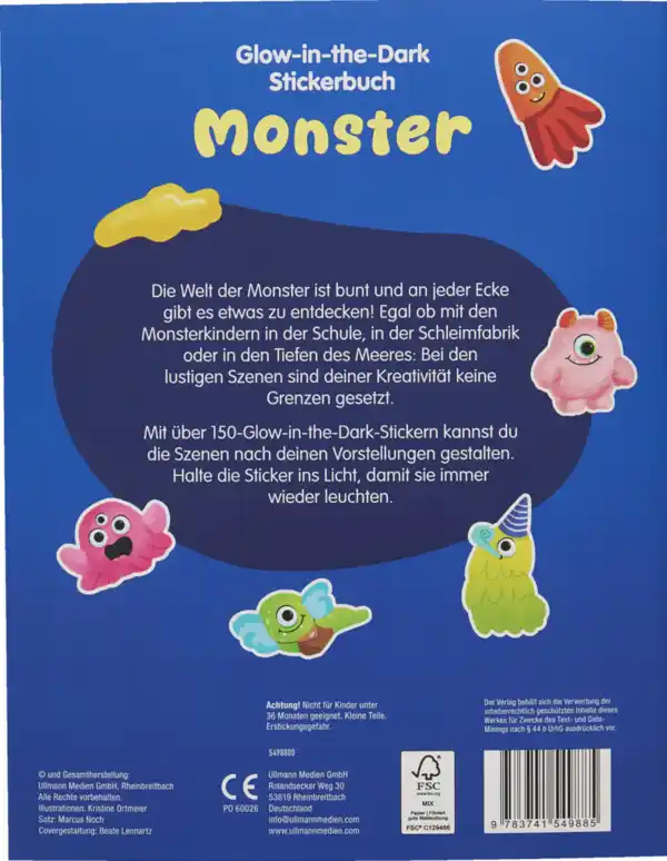Bild 2 von Ullmann Medien Glow-in-the-Dark Stickerbuch Monster