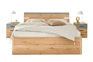 Bettanlage Savina 3-teilig braun/ grün