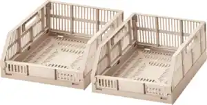 IDEENWELT Faltbare Box beige 2er-Set