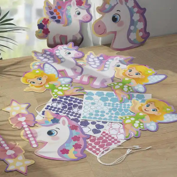 Bild 2 von IDEENWELT Glitzer-Mosaik-Figuren-Set Fee/Einhorn