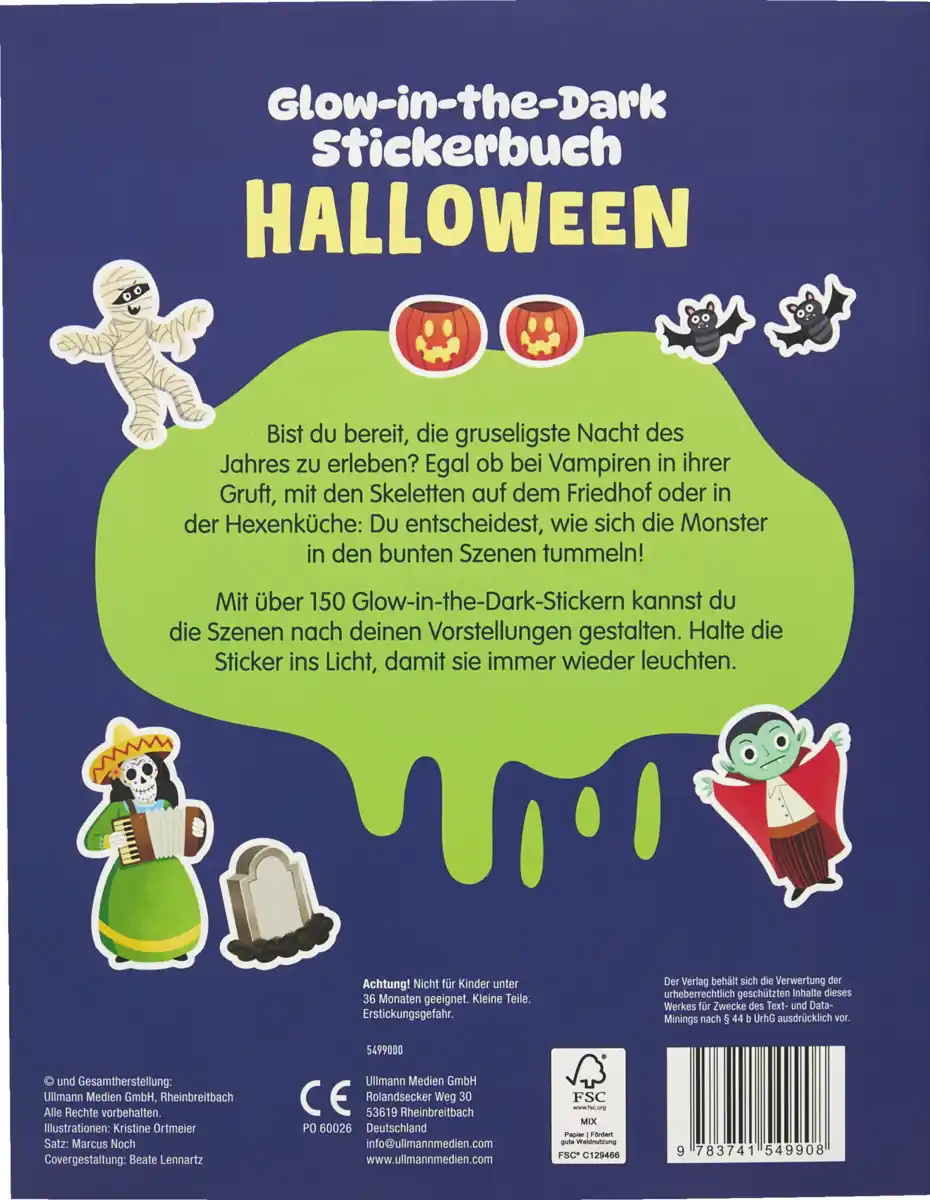 Bild 2 von Ullmann Medien Glow-in-the-Dark Stickerbuch Halloween