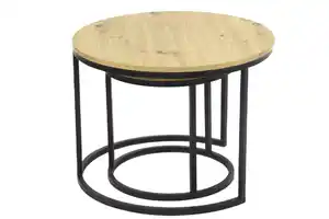 Beistelltisch Lindau 2er Set 60x60/40x40 cm Artisan Eiche braun