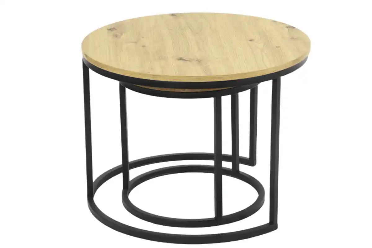 Bild 1 von Beistelltisch Lindau 2er Set 60x60/40x40 cm Artisan Eiche braun