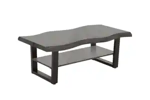 Coutchtisch Gabriel  110x60x42 cm Metall/Baumkantenoptik schwarz/grau