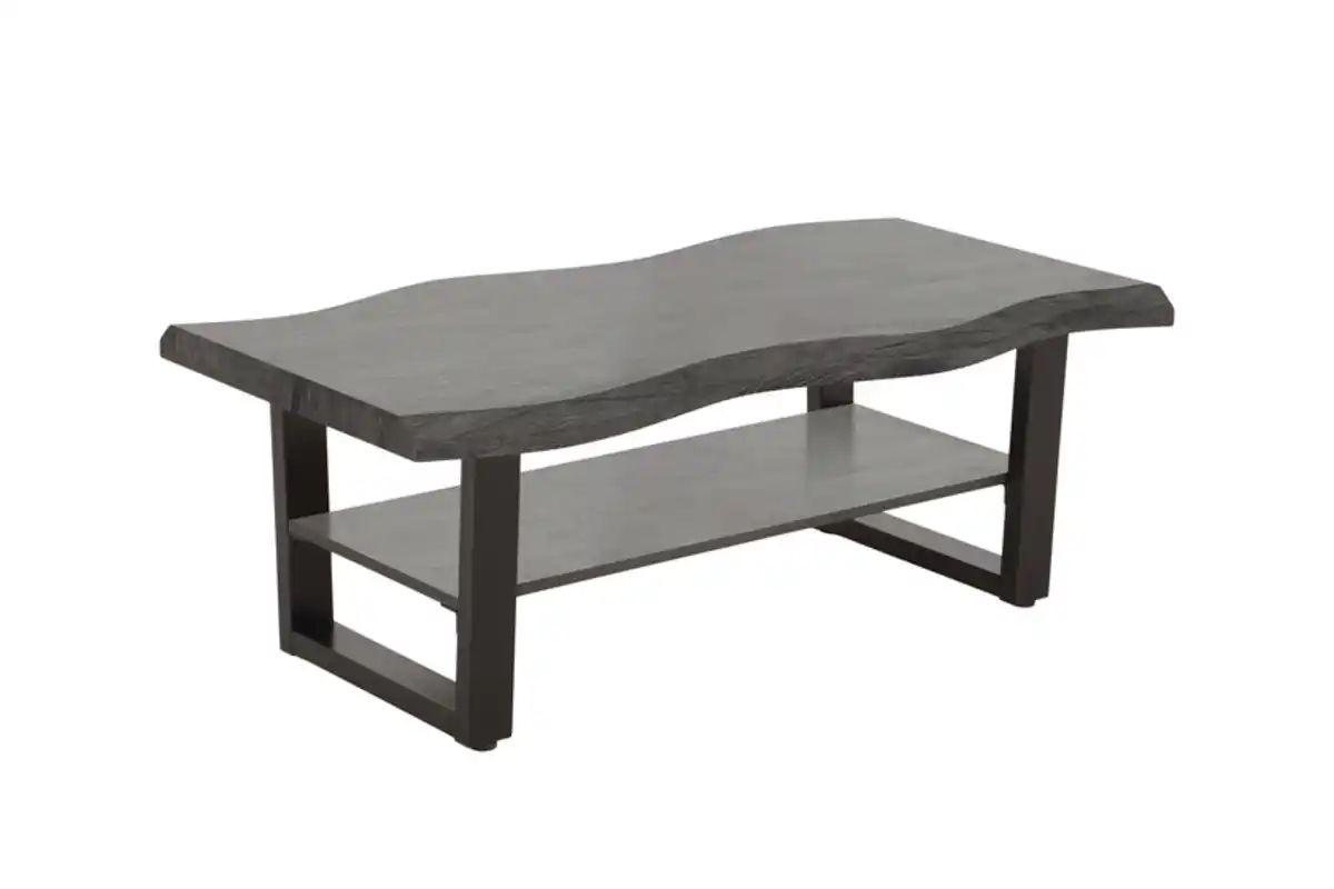 Bild 1 von Coutchtisch Gabriel  110x60x42 cm Metall/Baumkantenoptik schwarz/grau