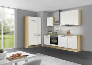 Küchenzeile Weiß/ Eiche Summerfield Nachbildung 90 + 220 cm
