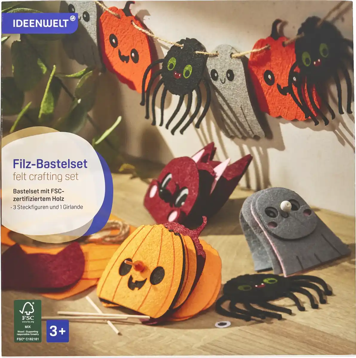 Bild 1 von IDEENWELT Filz-Bastelset Girlande Halloween