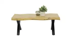 Couchtisch Lewis 110x60 cm - Wildeiche Nachbildung -  X-Gestell Metall braun/schwarz