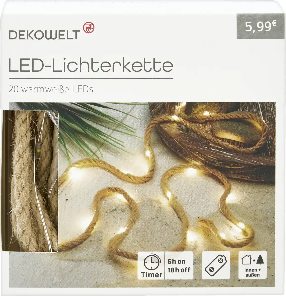 Bild 1 von DEKOWELT LED-Lichterkette Sisal