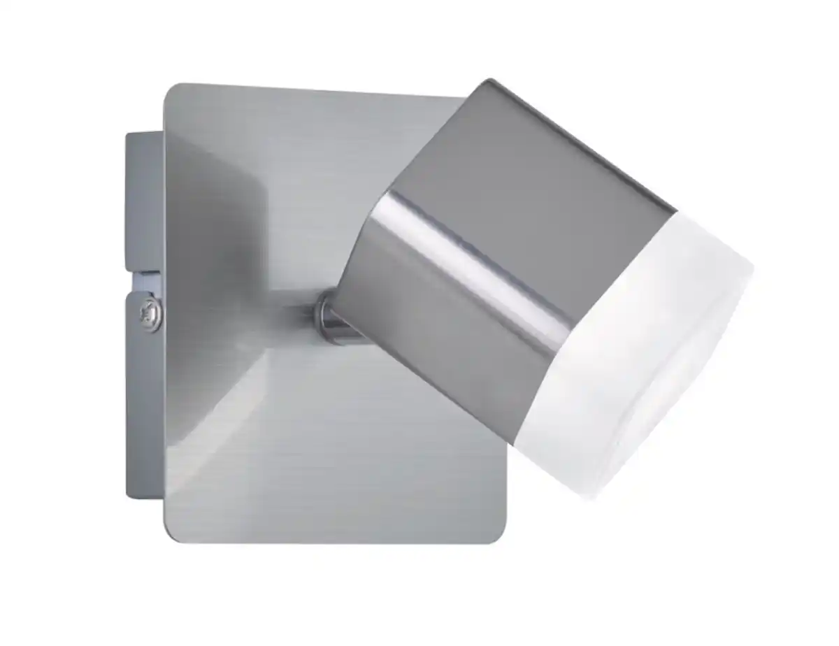 Bild 1 von LED Wandleuchte mit Spot Roubaix nickelfarbig 10x10cm 11,5cm Metall Acryl verstellbar Strahler
